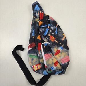 Kavu Rope Sling Bag Backpack Stars Moon Galaxy Space Pop Frozen Popsicles NWOT
